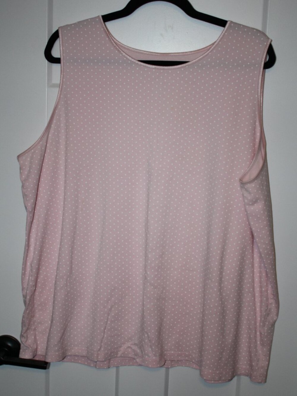 CJ Banks, Sleeveless Tee, Pink Polka Dot, Size 3X